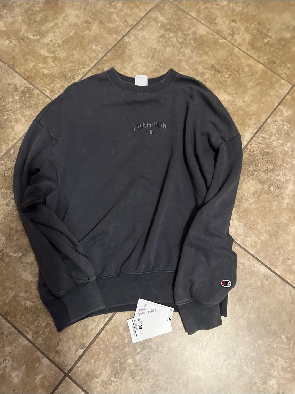 Champion Black Crewneck Pullover Sweatshirt